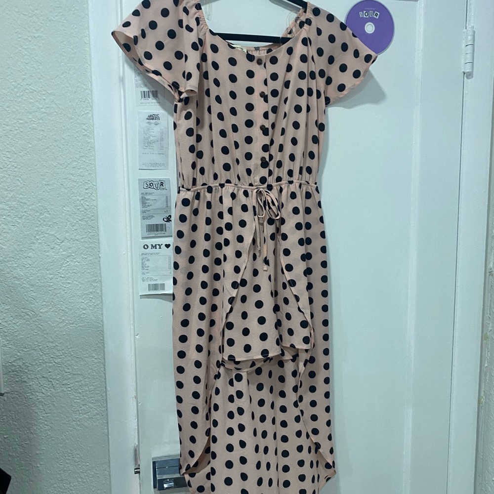 polka dot 1 piece with long drag